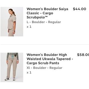 Rare Figs Size XL Pants Large Top Beige Boulder cargo top tapered, cargo bottom